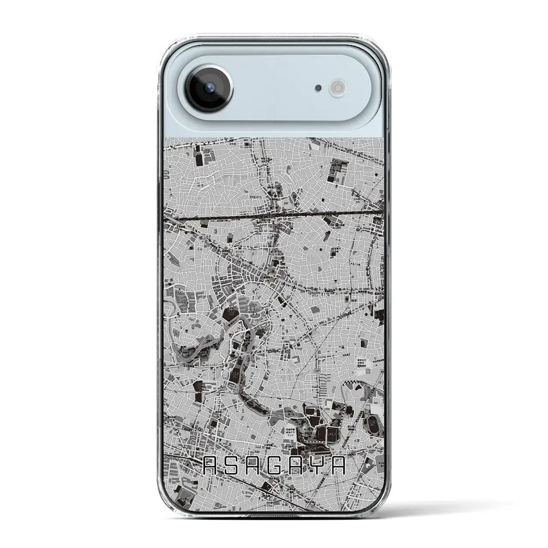 【阿佐ケ谷(東京都)】地図柄iPhoneケース(クリアタイプ)モノトーン・iPhone 17 Pro Max 用