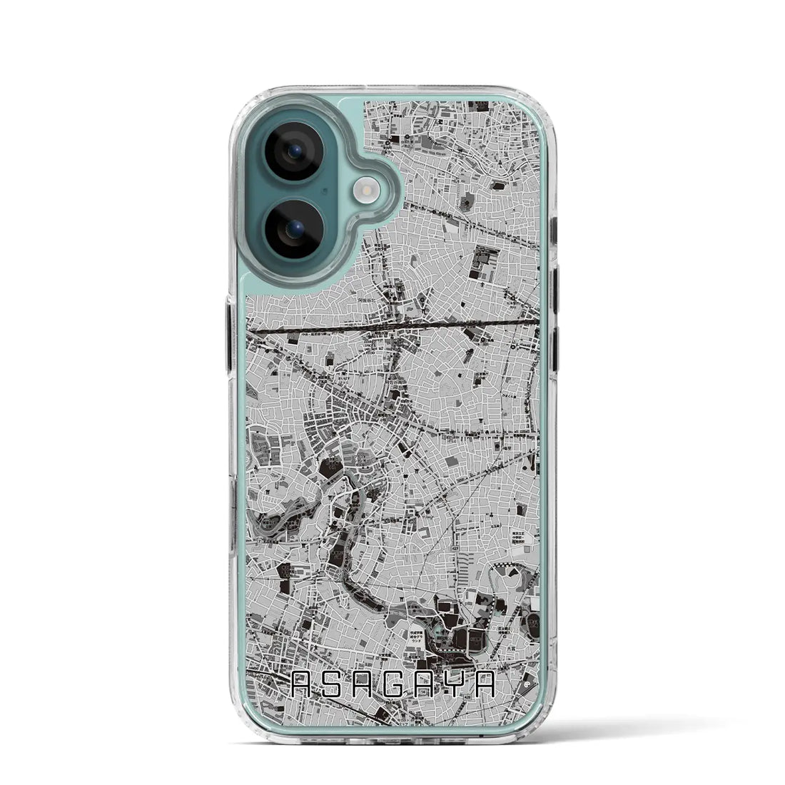 【阿佐ケ谷(東京都)】地図柄iPhoneケース(MagSafeタイプ)モノトーン・iPhone 16 Pro 用