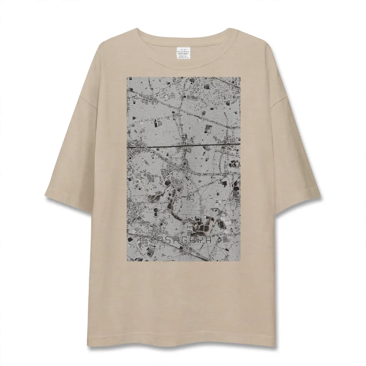 【阿佐ケ谷（東京都）】地図柄ビッグシルエットTシャツ