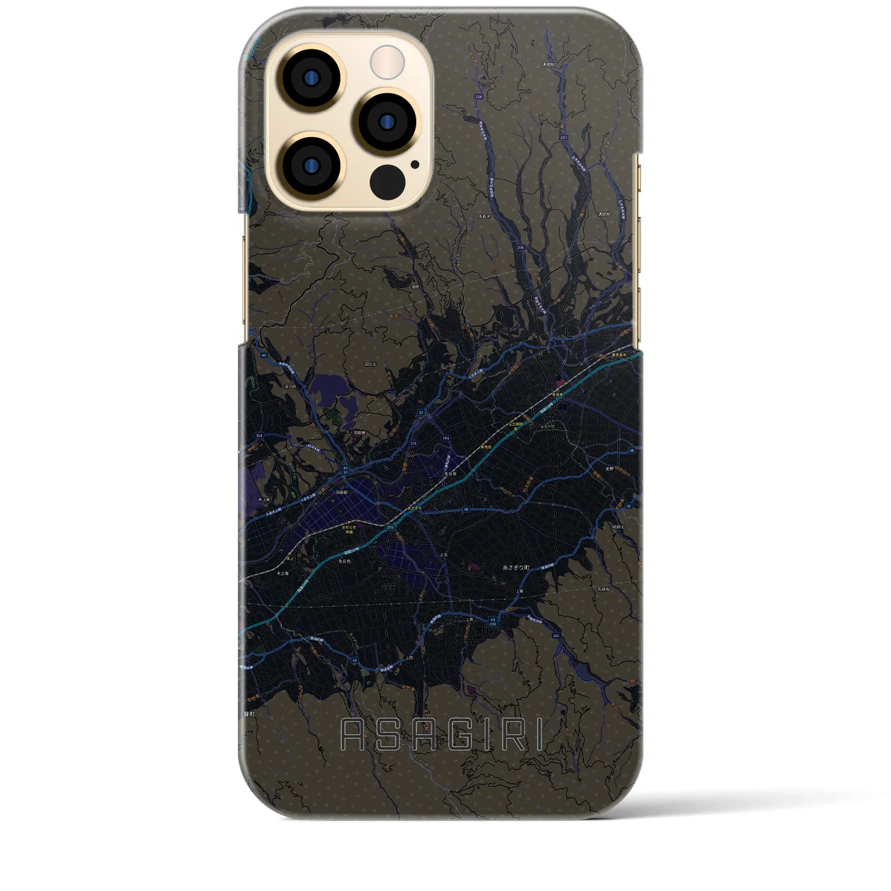 【あさぎり（熊本県）】地図柄iPhoneケース（バックカバータイプ）