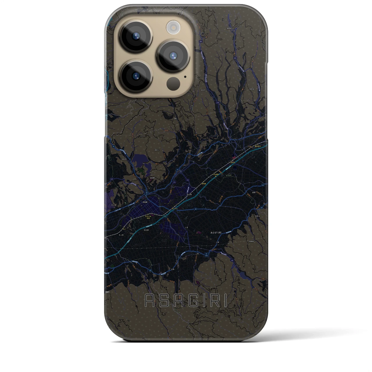 【あさぎり（熊本県）】地図柄iPhoneケース（バックカバータイプ）