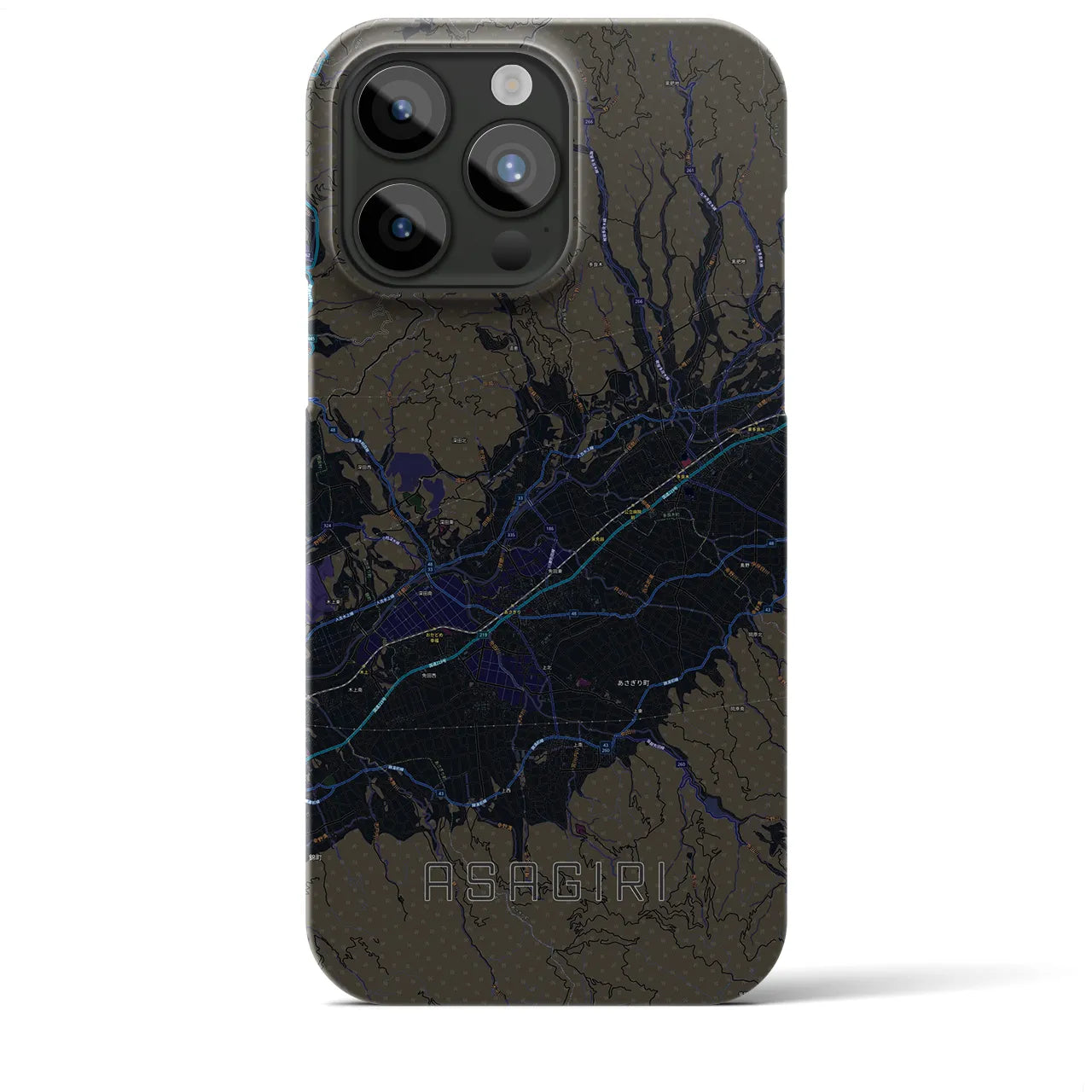【あさぎり（熊本県）】地図柄iPhoneケース（バックカバータイプ）