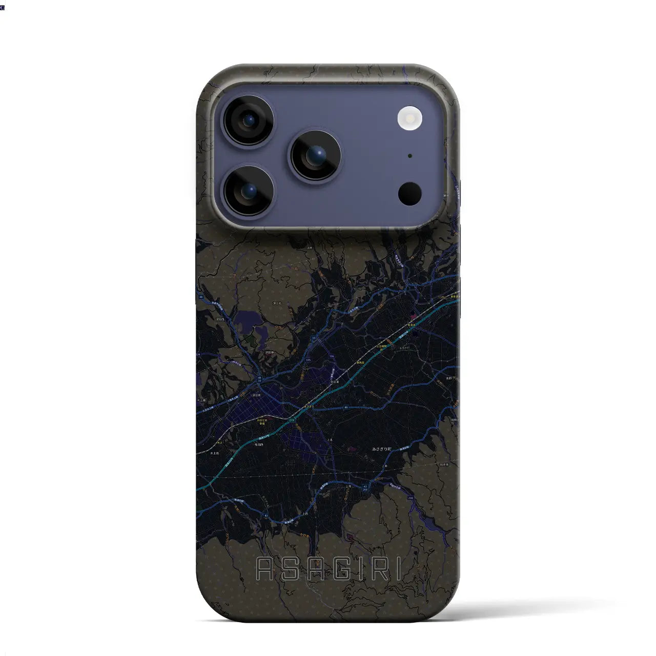 【あさぎり（熊本県）】地図柄iPhoneケース（バックカバータイプ）