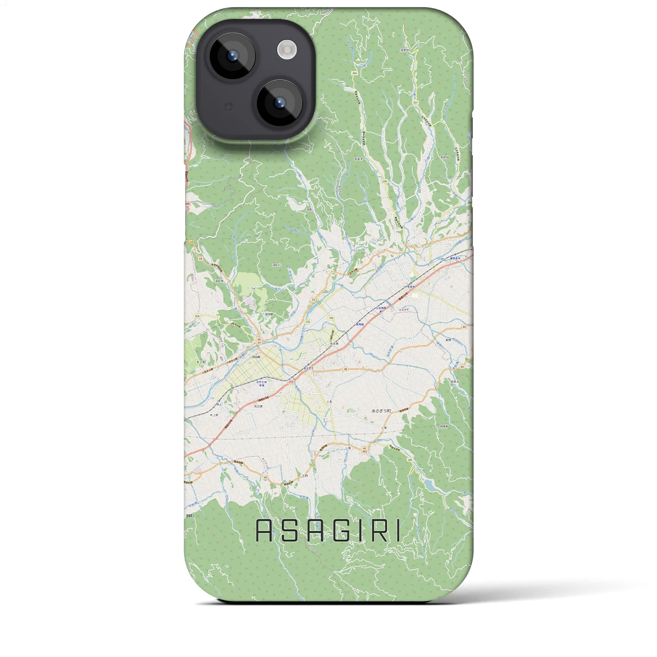 【あさぎり（熊本県）】地図柄iPhoneケース（バックカバータイプ）