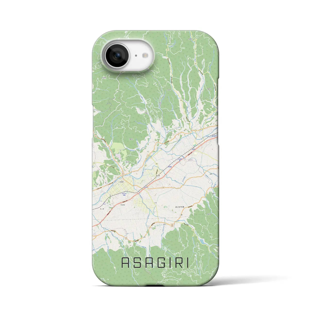 【あさぎり（熊本県）】地図柄iPhoneケース（バックカバータイプ）