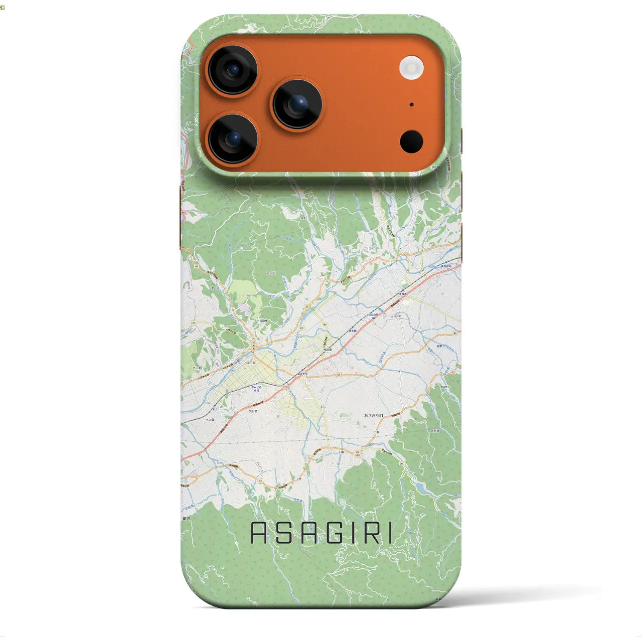 【あさぎり（熊本県）】地図柄iPhoneケース（バックカバータイプ）