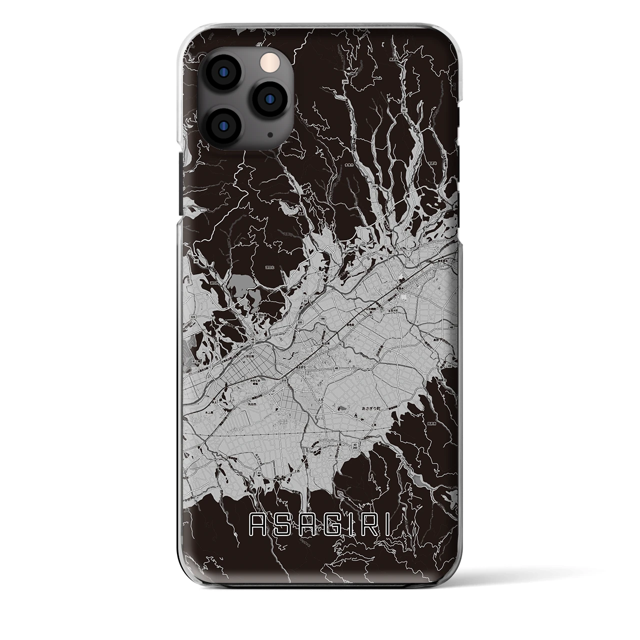 【あさぎり（熊本県）】地図柄iPhoneケース（クリアタイプ）