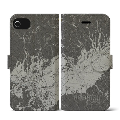 【あさぎり（熊本県）】地図柄iPhoneケース（手帳タイプ）モノトーン・iPhone SE（第3 / 第2世代） / 8 / 7 / 6s / 6 用