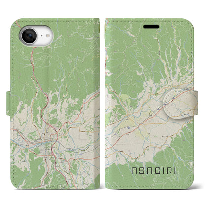 【あさぎり（熊本県）】地図柄iPhoneケース（手帳タイプ）