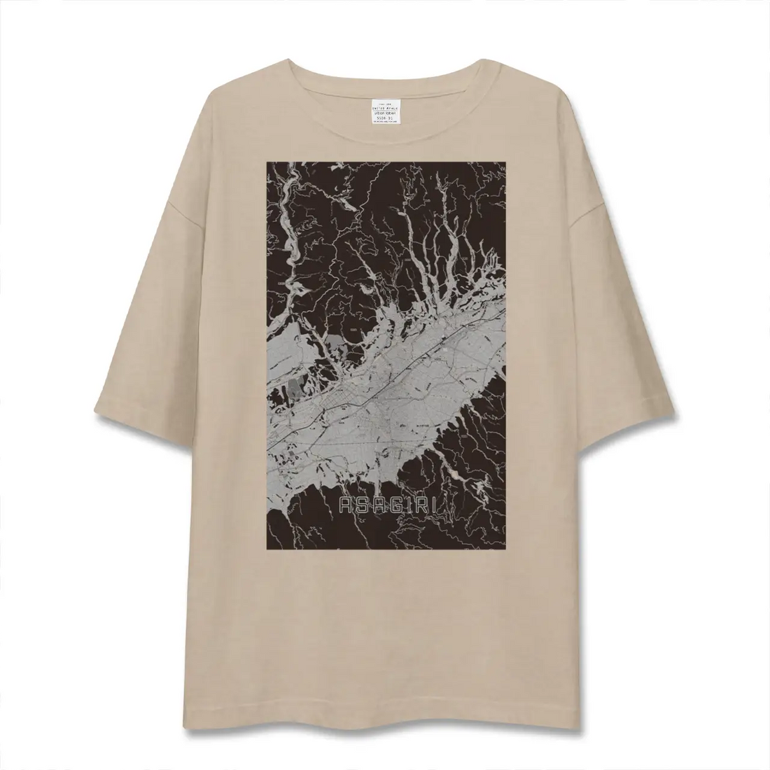 【あさぎり（熊本県）】地図柄ビッグシルエットTシャツ