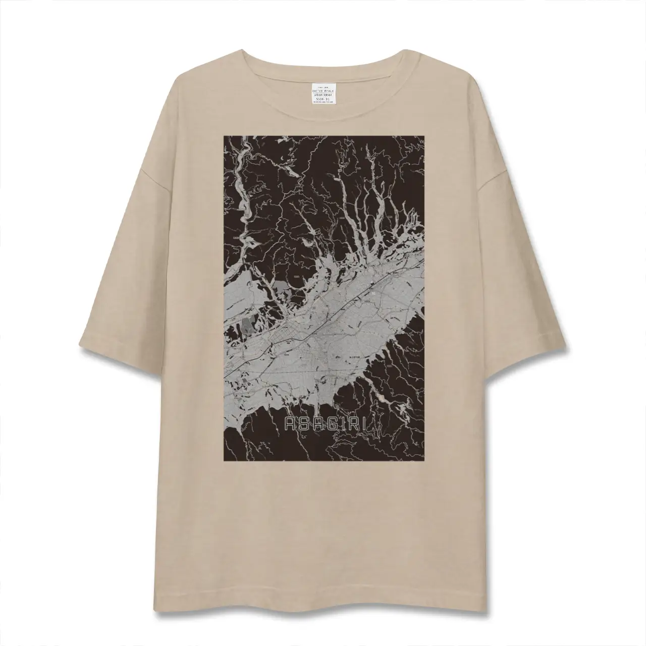 【あさぎり（熊本県）】地図柄ビッグシルエットTシャツ