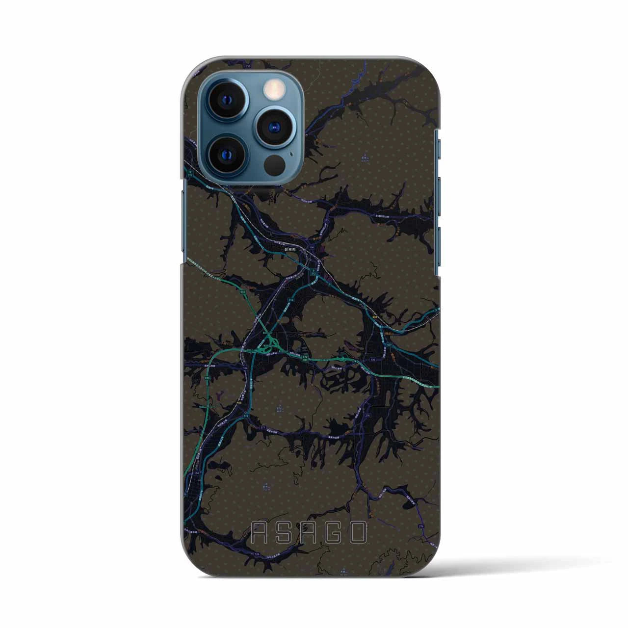 【朝来（兵庫県）】地図柄iPhoneケース（バックカバータイプ）