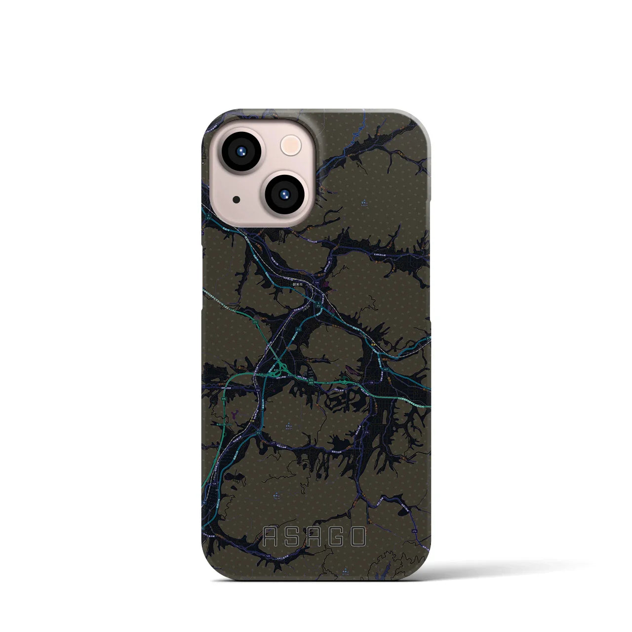 【朝来（兵庫県）】地図柄iPhoneケース（バックカバータイプ）