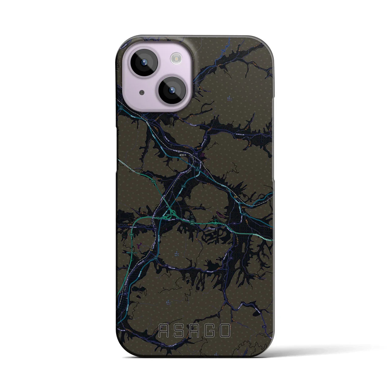【朝来（兵庫県）】地図柄iPhoneケース（バックカバータイプ）