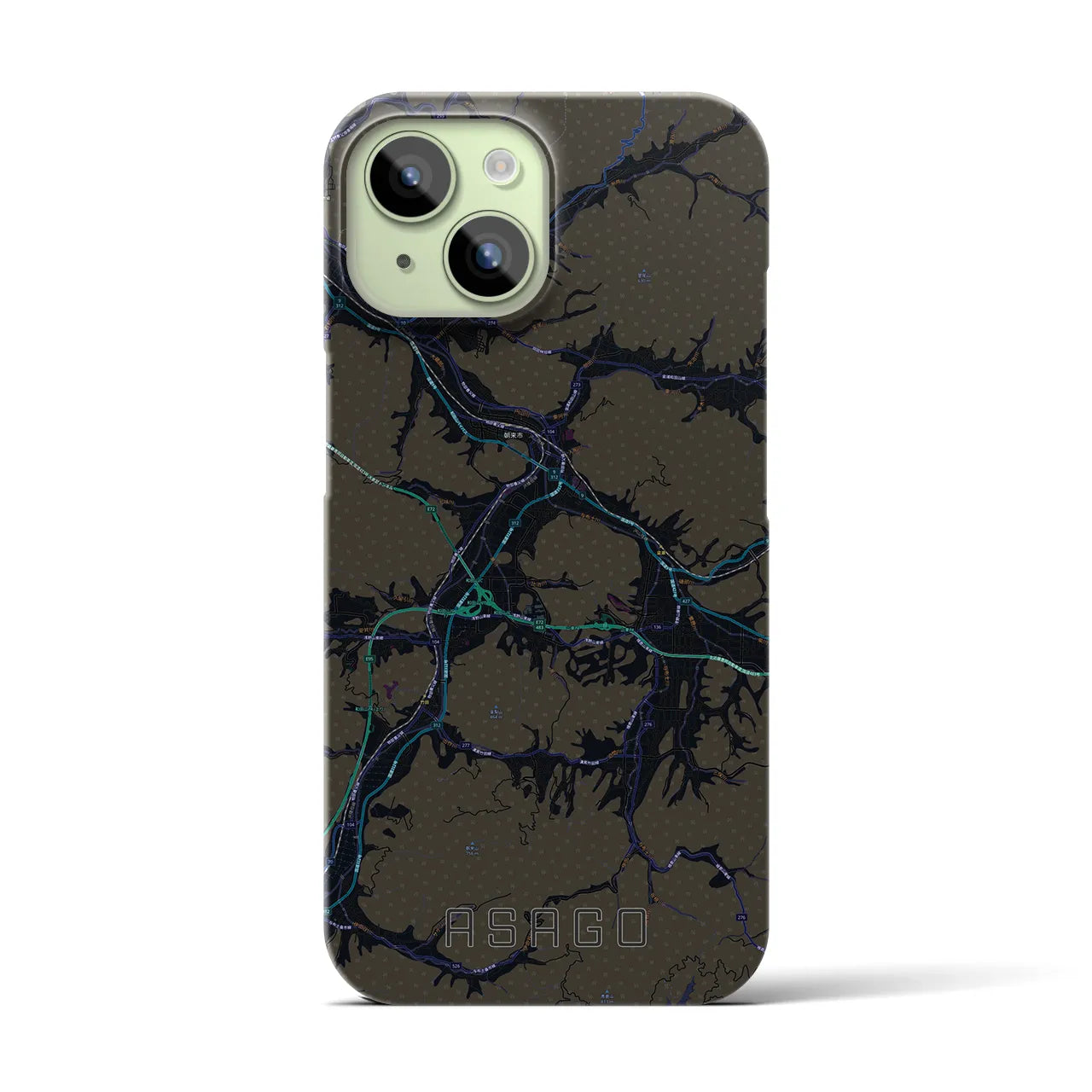 【朝来（兵庫県）】地図柄iPhoneケース（バックカバータイプ）