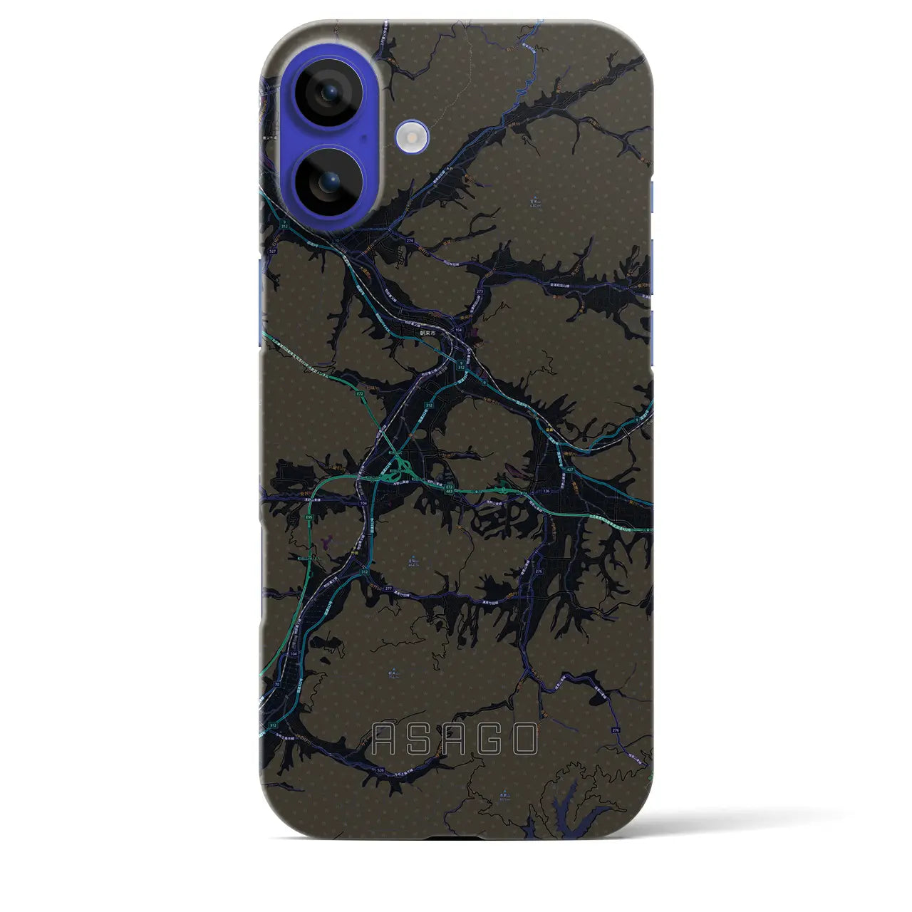 【朝来（兵庫県）】地図柄iPhoneケース（バックカバータイプ）