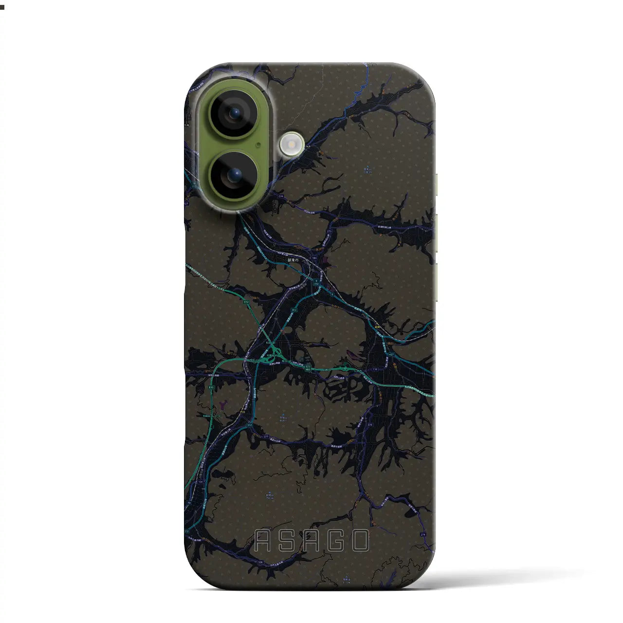 【朝来（兵庫県）】地図柄iPhoneケース（バックカバータイプ）