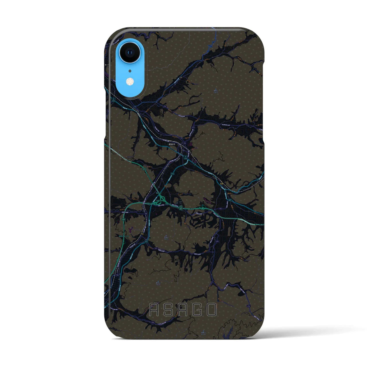 【朝来（兵庫県）】地図柄iPhoneケース（バックカバータイプ）
