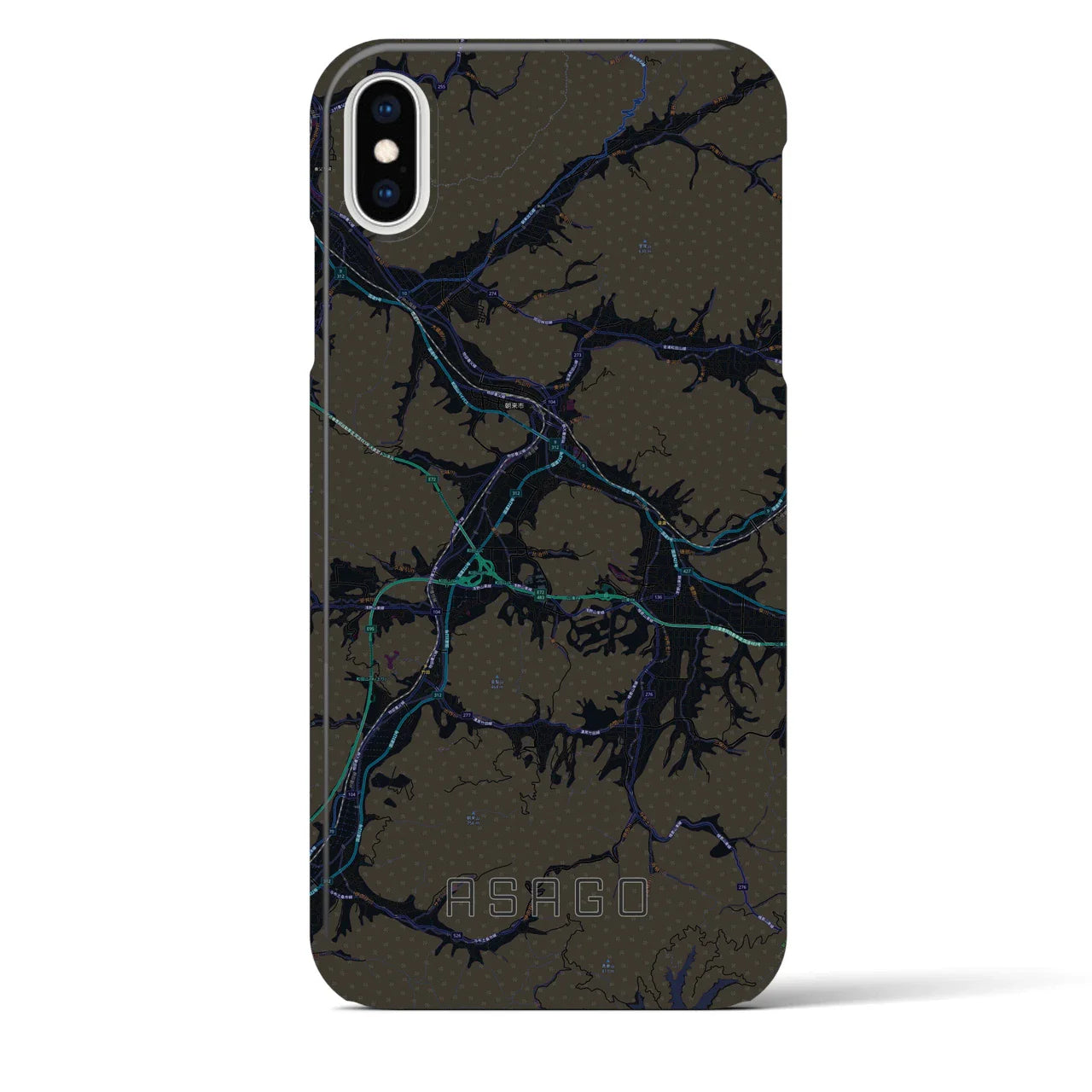 【朝来（兵庫県）】地図柄iPhoneケース（バックカバータイプ）