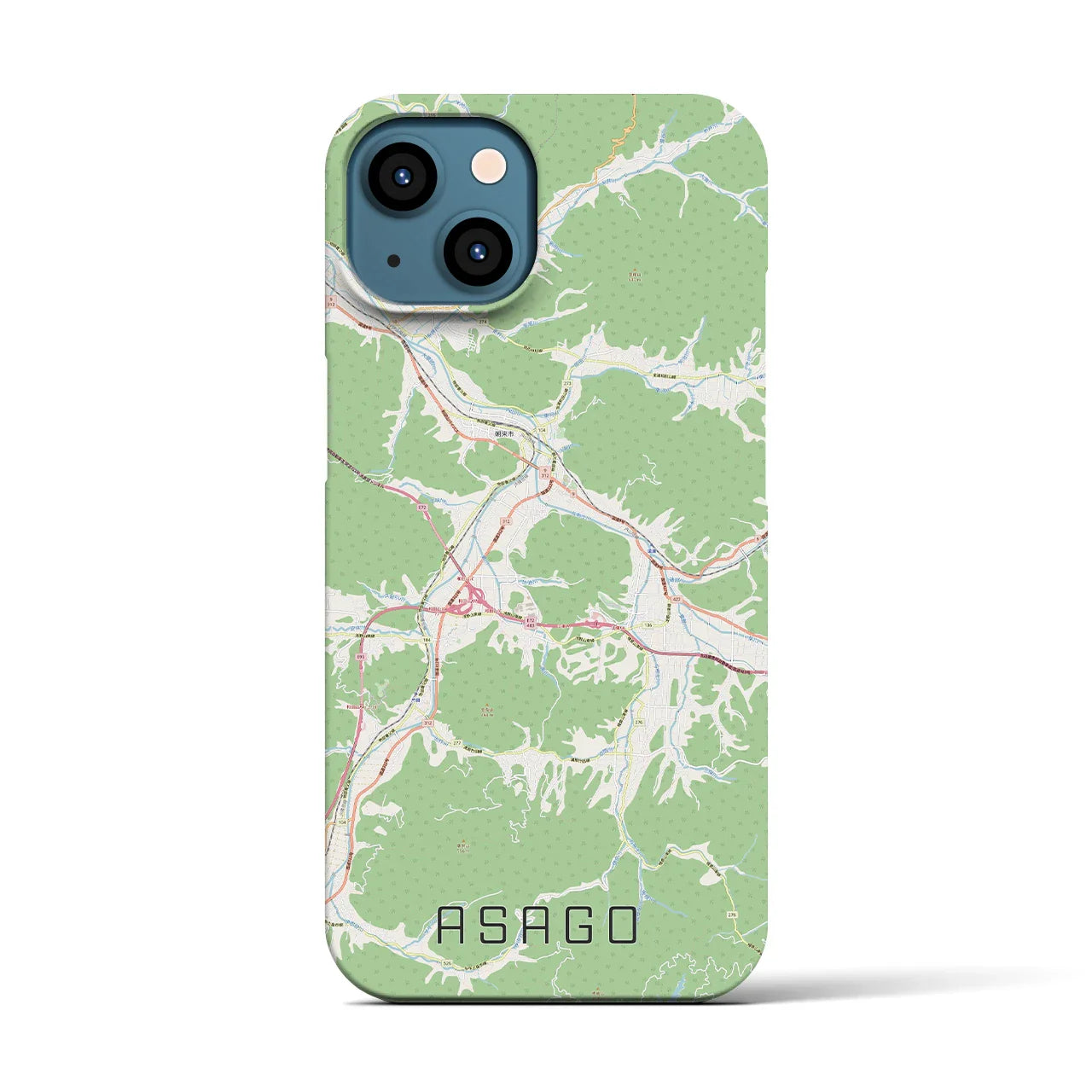 【朝来（兵庫県）】地図柄iPhoneケース（バックカバータイプ）