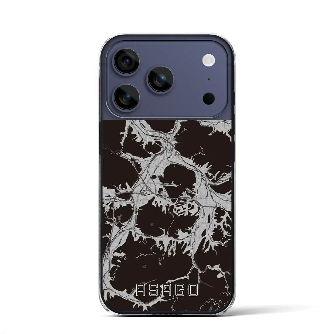 【朝来(兵庫県)】地図柄iPhoneケース(クリアタイプ)モノトーン・iPhone 17 Pro Max 用