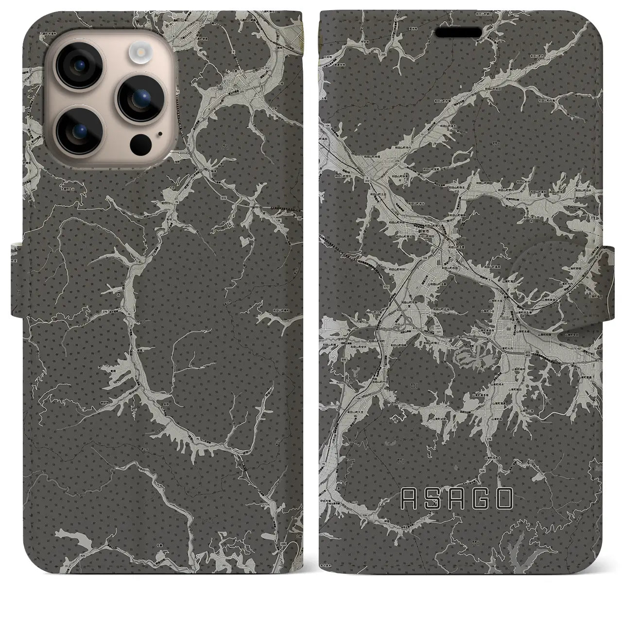 【朝来（兵庫県）】地図柄iPhoneケース（手帳タイプ）