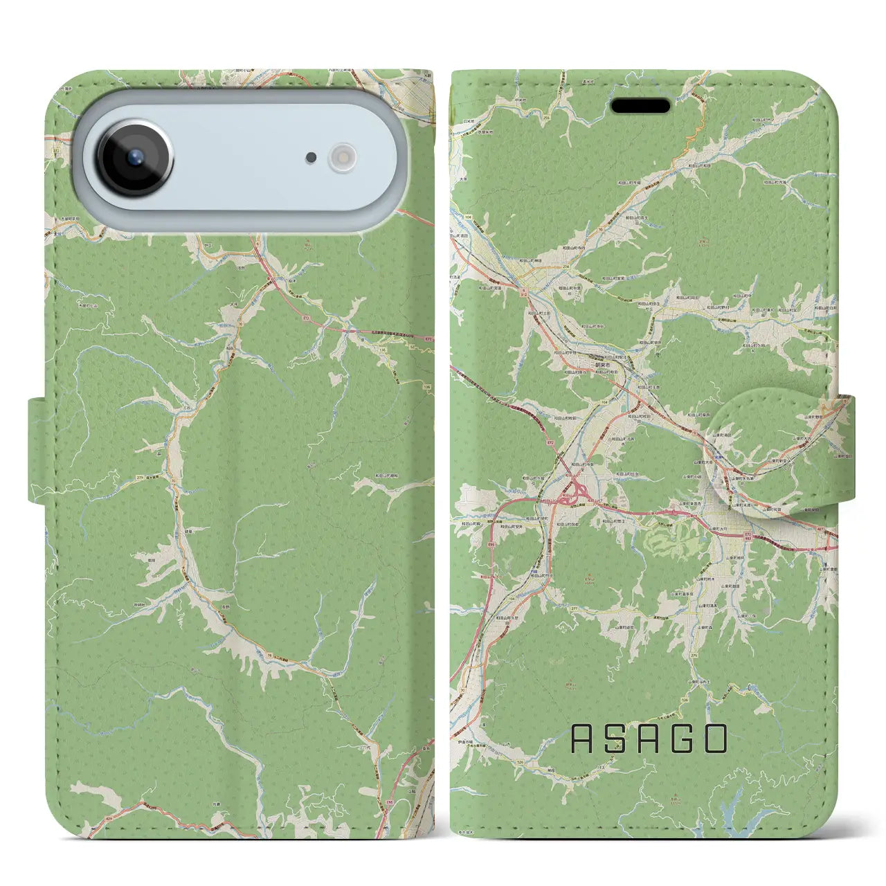 【朝来（兵庫県）】地図柄iPhoneケース（手帳タイプ）