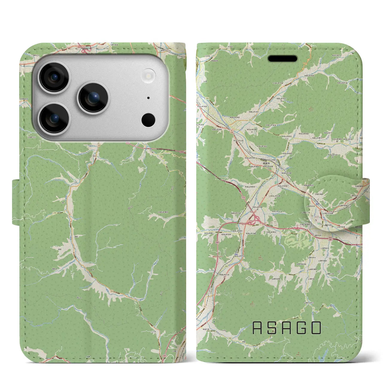 【朝来（兵庫県）】地図柄iPhoneケース（手帳タイプ）