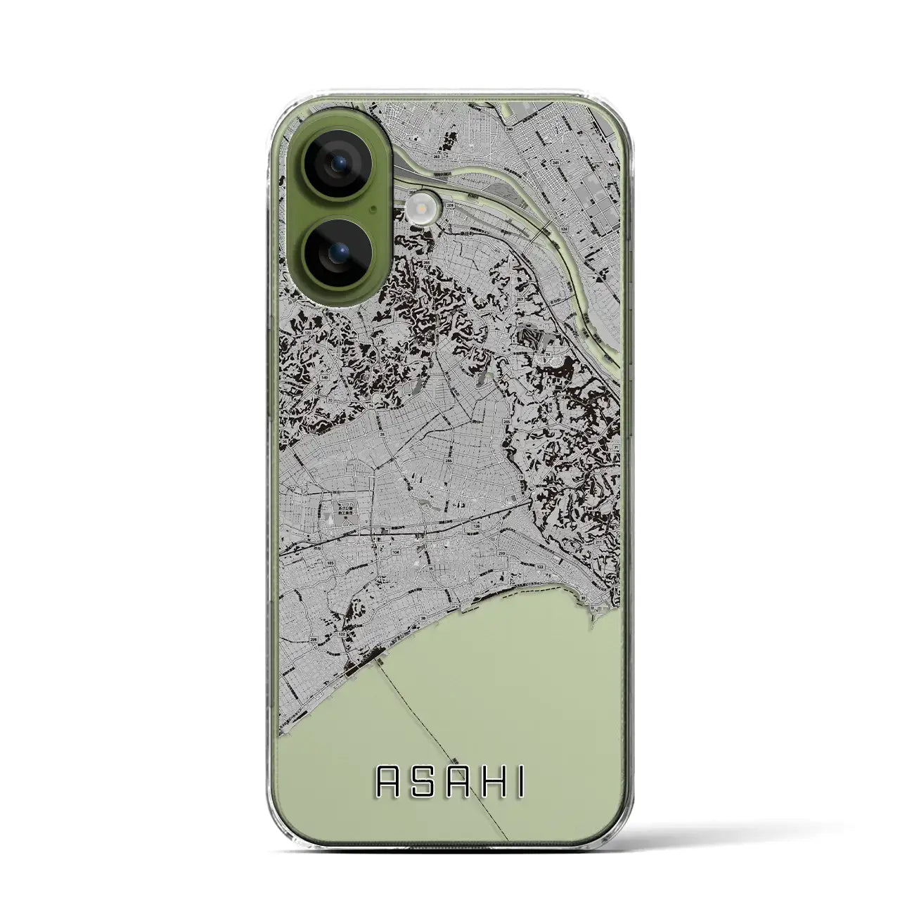 【旭（千葉県）】地図柄iPhoneケース（クリアタイプ）