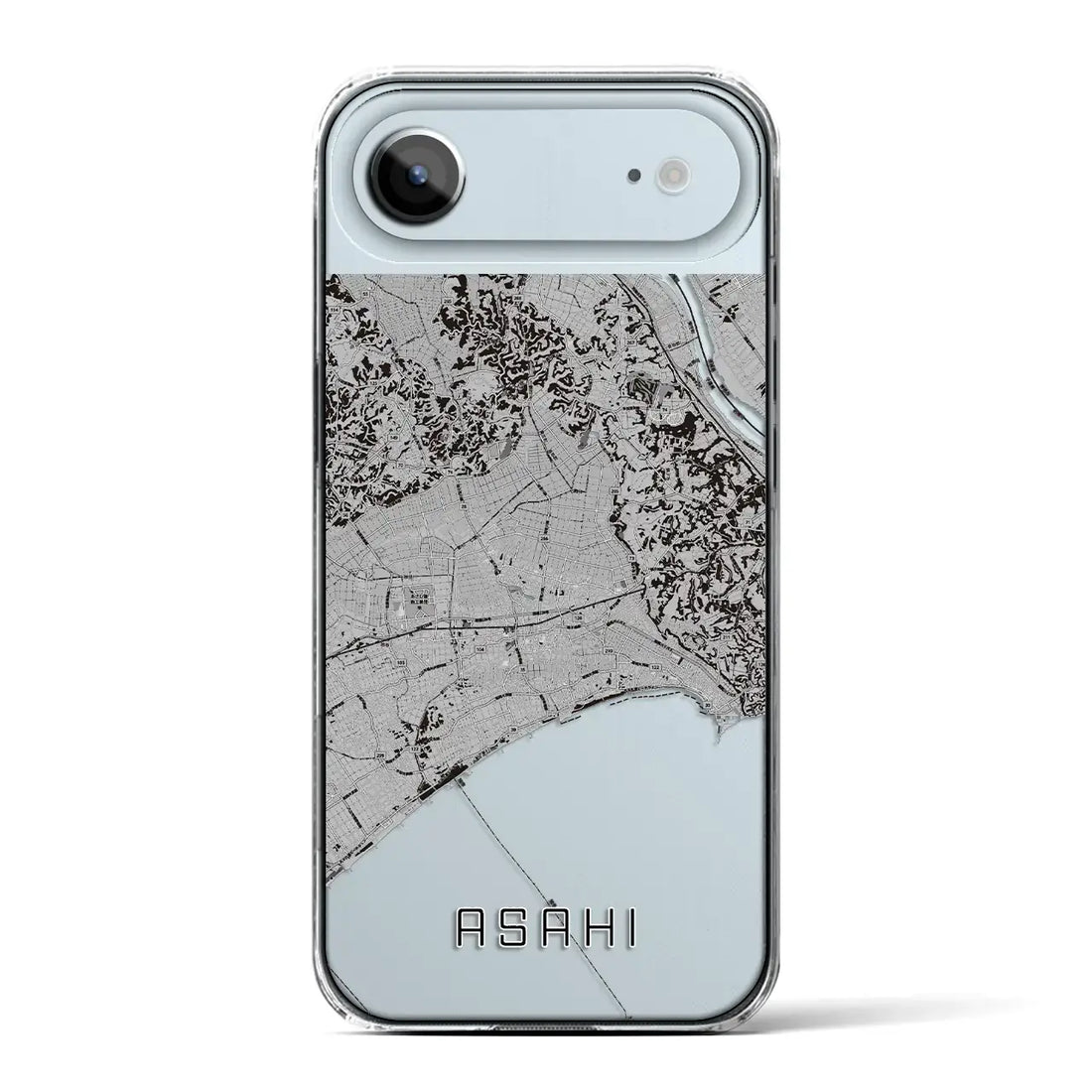 【旭(千葉県)】地図柄iPhoneケース(クリアタイプ)モノトーン・iPhone 17 Pro Max 用