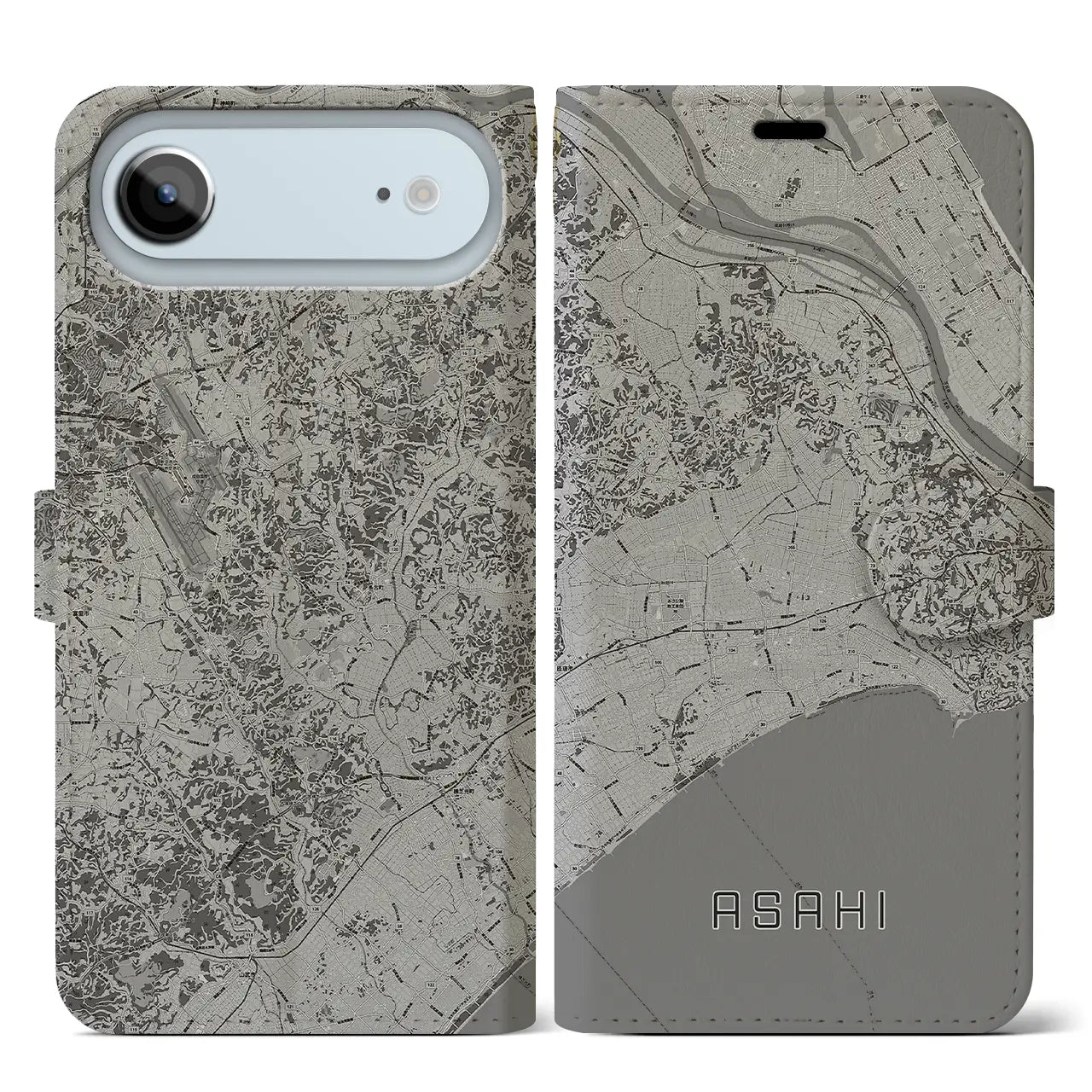 【旭（千葉県）】地図柄iPhoneケース（手帳タイプ）