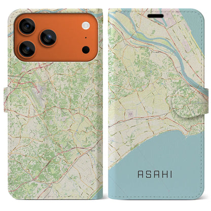 【旭（千葉県）】地図柄iPhoneケース（手帳タイプ）
