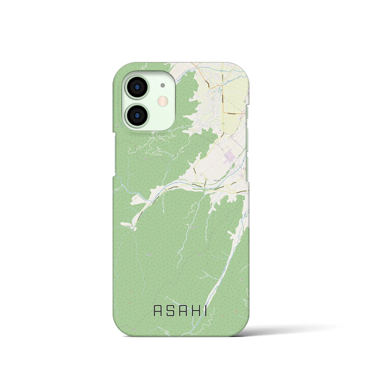 【朝日（長野県）】地図柄iPhoneケース（バックカバータイプ）