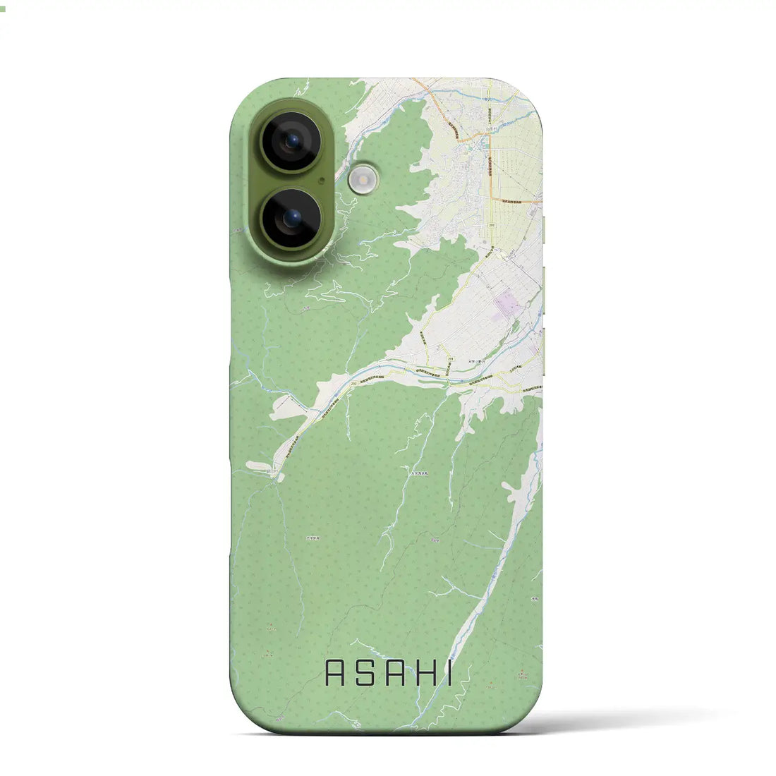 【朝日（長野県）】地図柄iPhoneケース（バックカバータイプ）ブラック・iPhone 17 Pro Max 用