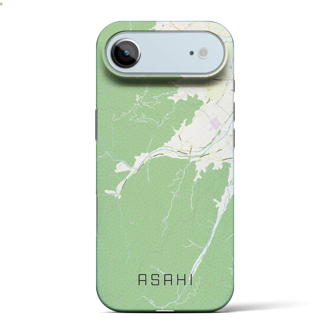 【朝日（長野県）】地図柄iPhoneケース（バックカバータイプ）