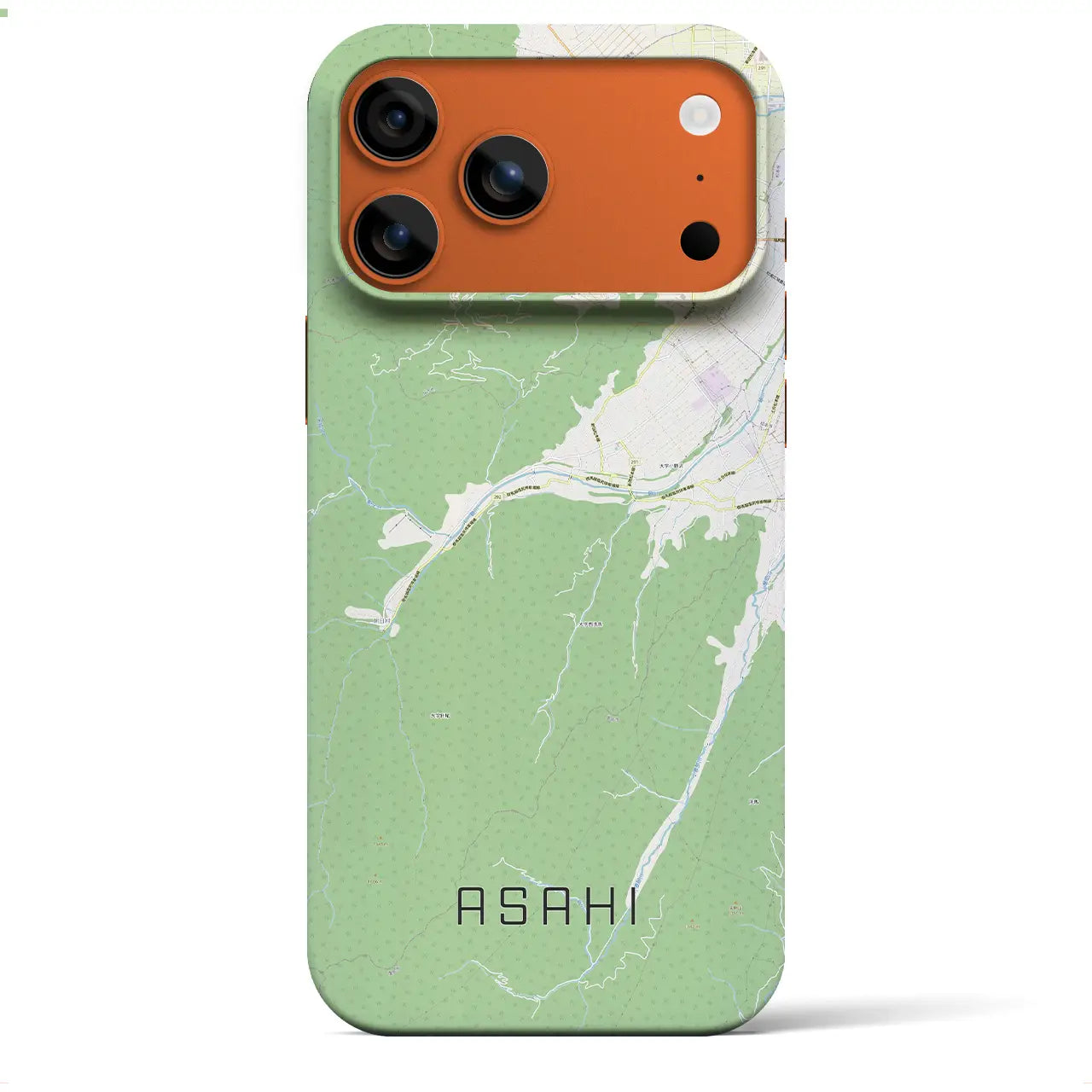 【朝日（長野県）】地図柄iPhoneケース（バックカバータイプ）