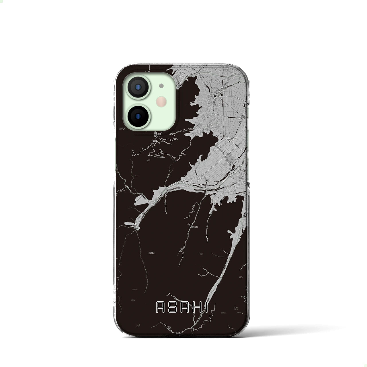 【朝日（長野県）】地図柄iPhoneケース（クリアタイプ）