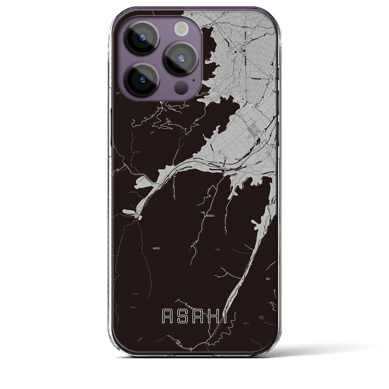 【朝日（長野県）】地図柄iPhoneケース（クリアタイプ）