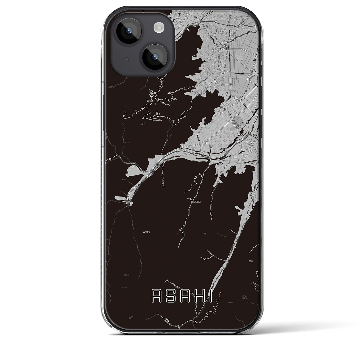 【朝日（長野県）】地図柄iPhoneケース（クリアタイプ）