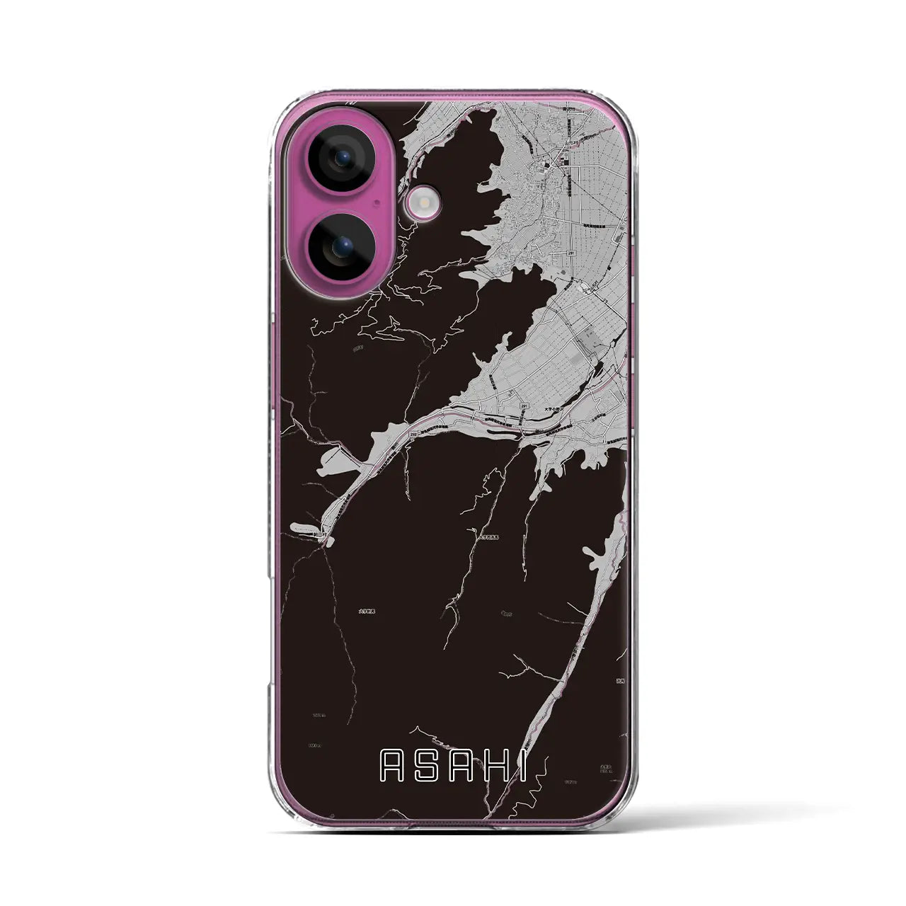 【朝日（長野県）】地図柄iPhoneケース（クリアタイプ）
