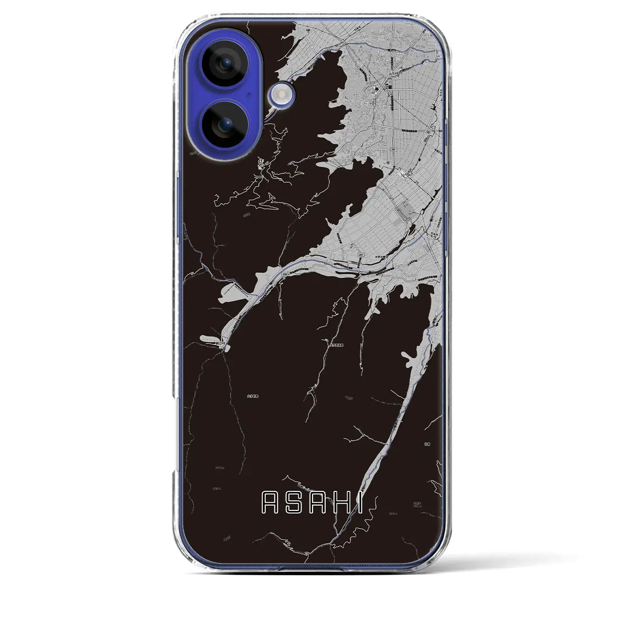 【朝日（長野県）】地図柄iPhoneケース（クリアタイプ）