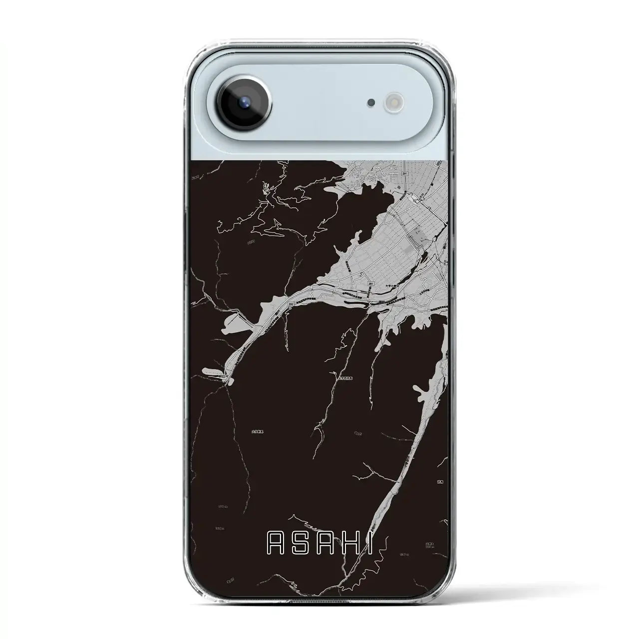 【朝日（長野県）】地図柄iPhoneケース（クリアタイプ）