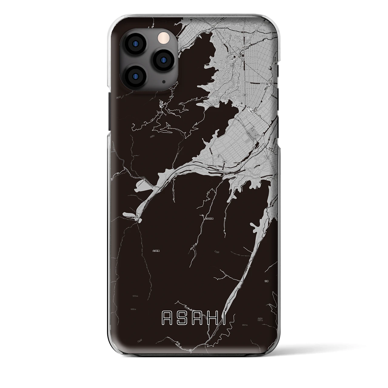 【朝日（長野県）】地図柄iPhoneケース（クリアタイプ）