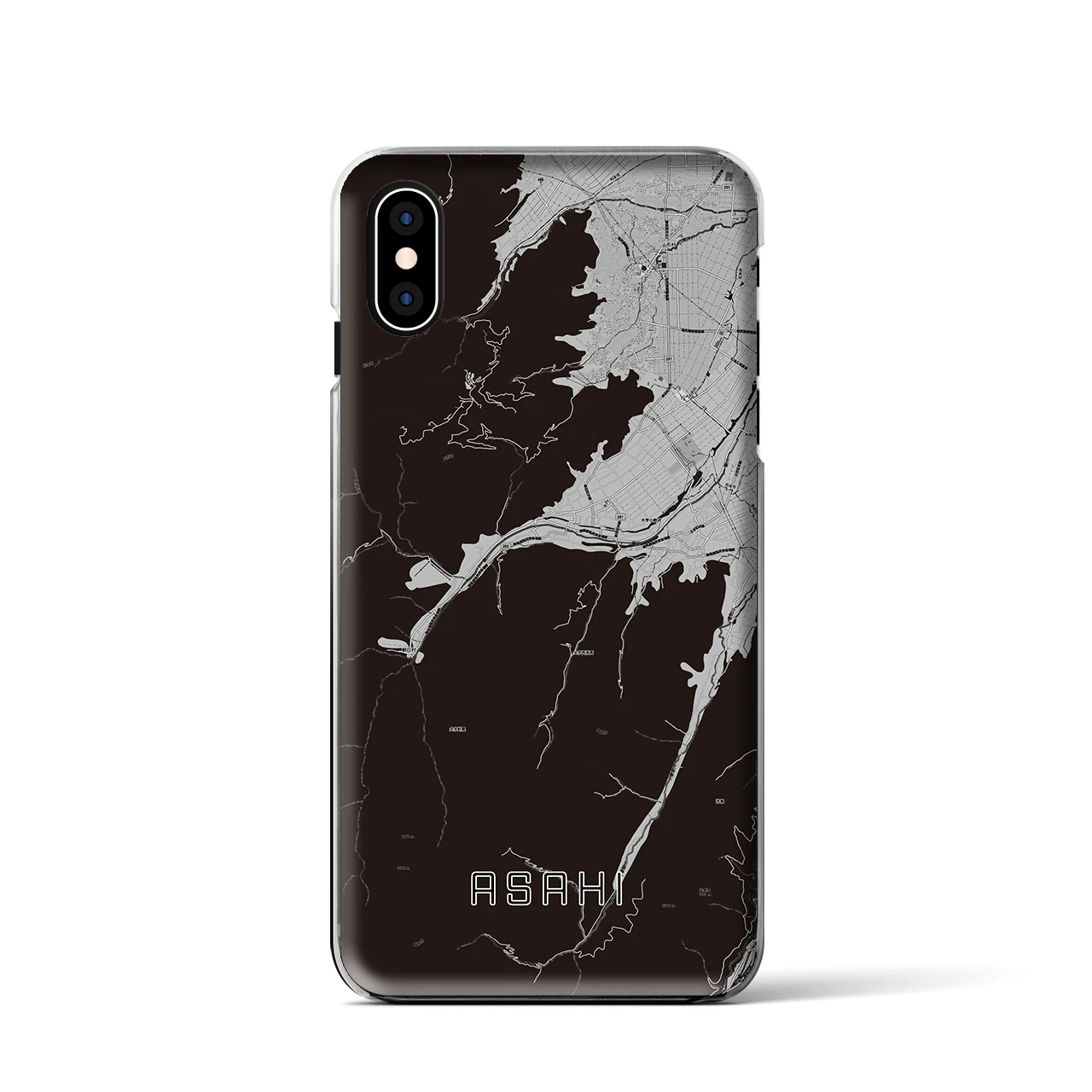 【朝日（長野県）】地図柄iPhoneケース（クリアタイプ）