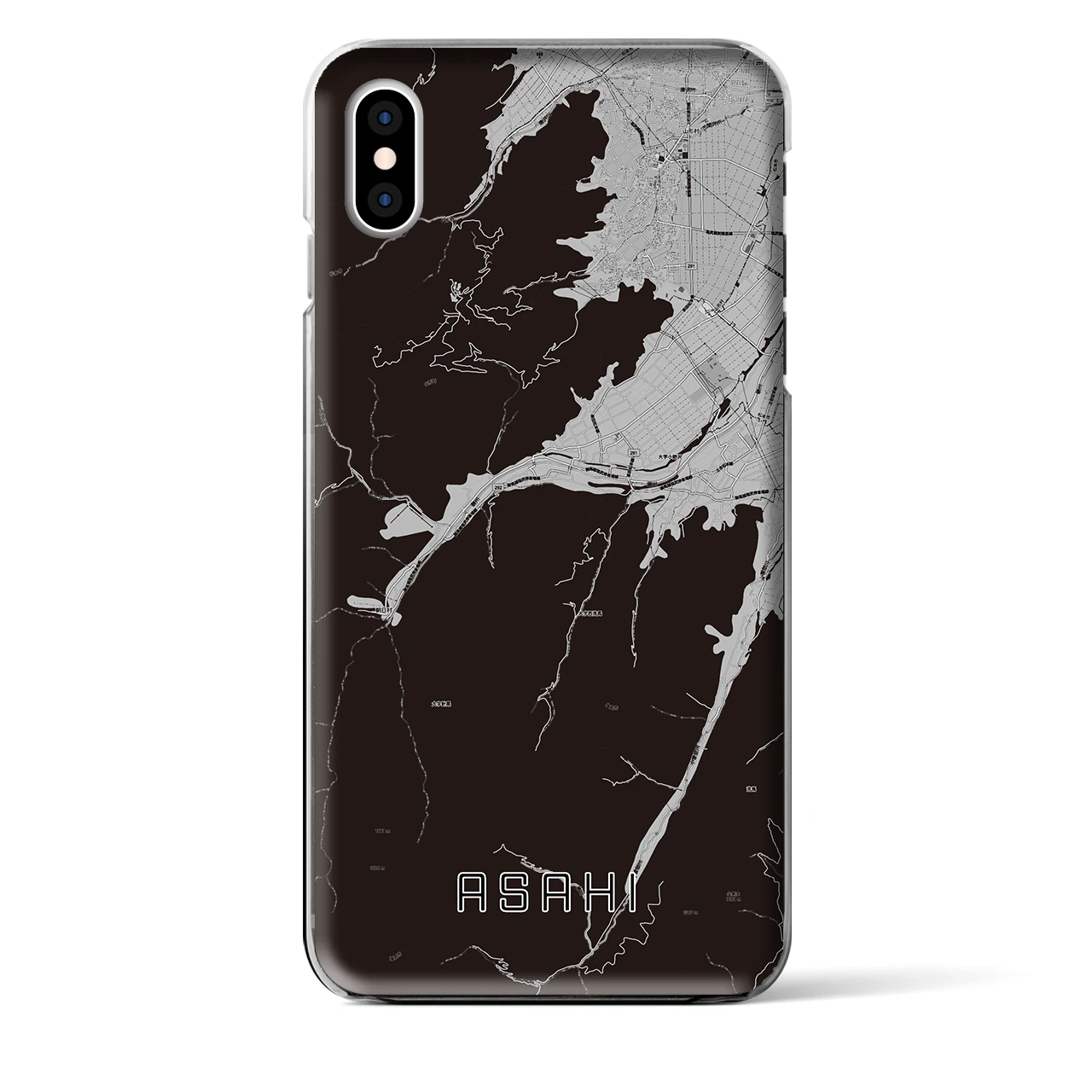 【朝日（長野県）】地図柄iPhoneケース（クリアタイプ）