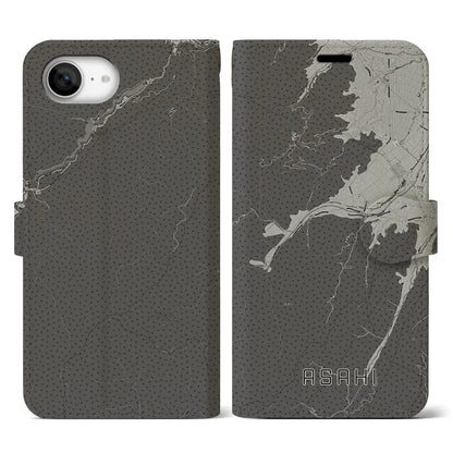 【朝日（長野県）】地図柄iPhoneケース（手帳タイプ）