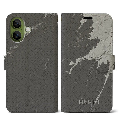 【朝日（長野県）】地図柄iPhoneケース（手帳タイプ）