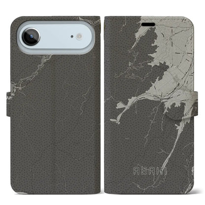 【朝日（長野県）】地図柄iPhoneケース（手帳タイプ）