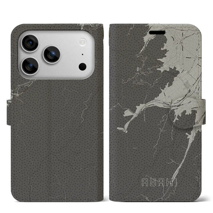 【朝日（長野県）】地図柄iPhoneケース（手帳タイプ）