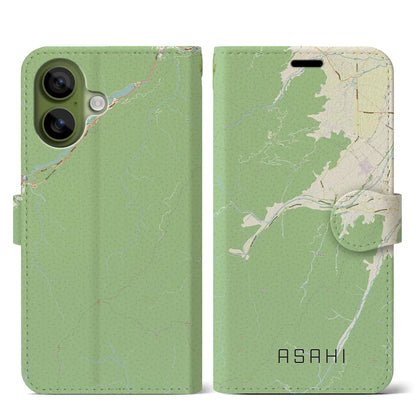 【朝日（長野県）】地図柄iPhoneケース（手帳タイプ）